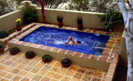 Picture of an outdoor patio Endless Pools original model