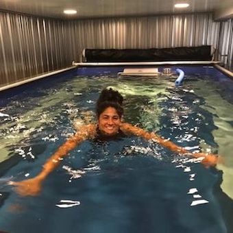 Shawn Gains "Total Movement Freedom" in her Basement Pool